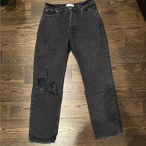 Abercrombie & Fitch The Dad High Rise Black Jeans